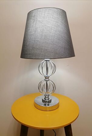 RİOLİGHT RETRO,RUSTİK,VİNTAGE KROM GÖVDE KUMAŞ BAŞLIK 1XE27 DUYLU ABAJUR