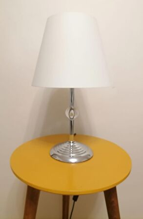RİOLİGHT RETRO18,RUSTİK,VİNTAGE KROM GÖVDE KUMAŞ BAŞLIK 1XE27 DUYLU ABAJUR
