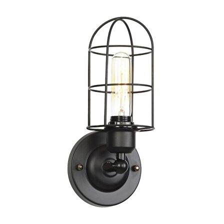 RİOLİGHT RETRO VİNTAGE SİYAH KAFES 1XE27 HAREKETLİ BAŞLIK METAL DUVAR APLİK NOT:1 ADET FİYATIDIR. 