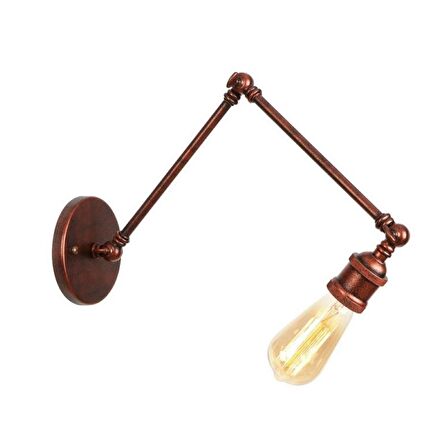 RİOLİGHT RETRO,RUSTİK,VİNTAGE BAKIR PATİNALI ÜÇ MAFSALLI 1XE27 DUYLU AKROBAT DUVAR APLİK