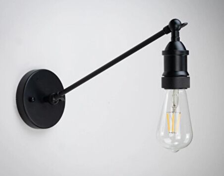 RİOLİGHT MODERN1 SİYAH ÇİFT MAFSALLI 1XE27 DUYLU METAL DUVAR APLİK