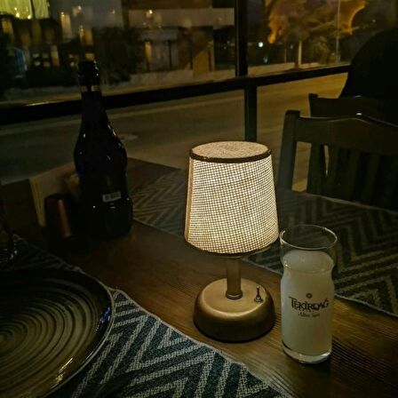 RİOLİGHT RETRO,RUSTİK,VİNTAGE LEDLİ PİLLİ ABAJUR GECE LAMBASI