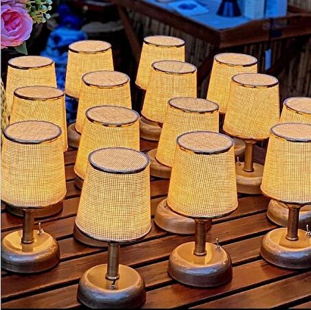 RİOLİGHT RETRO,RUSTİK,VİNTAGE LEDLİ PİLLİ ABAJUR GECE LAMBASI