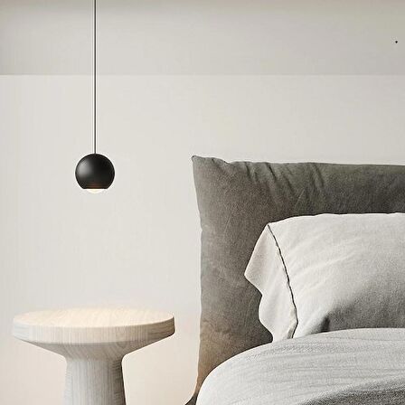 RİOLİGHT MODERN SİYAH 1XE27 DUYLU YATAK BAŞI METAL SARKIT AVİZE ÇAP:20CM