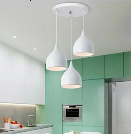 RİOLİGHT RETRO13,RUSTİK,VİNTAGE BEYAZ 3XE27 DUYLU METAL SARKIT AVİZE TABAN ÇAPI:30CM