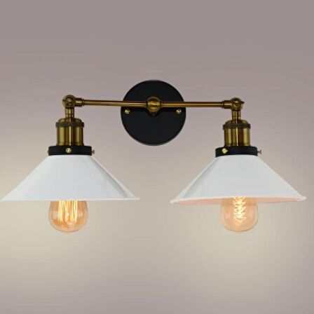 RİOLİGHT RETRO20,RUSTİK2,VİNTAGE ESKİTME DUYLU MAFSALLI HAREKETLİ BAŞLIK METAL APLİK ŞAPKA ÇAPI:23CM