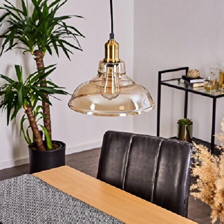 RİOLİGHT RETRO,RUSTİK,VİNTAGE ESKİTME DUYLU ODA,CAFELER İÇİN BAL TEKLİ CAM SARKIT AVİZE