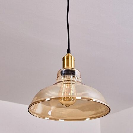 RİOLİGHT RETRO,RUSTİK,VİNTAGE ESKİTME DUYLU ODA,CAFELER İÇİN BAL TEKLİ CAM SARKIT AVİZE