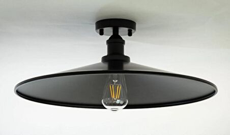 RİOLİGHT RETRO,RUSTİK11,VİNTAGE SİYAH BAŞLIK 1XE27 DUYLU METAL PLOFONYER AVİZE ŞAPKA ÇAPI:38CM