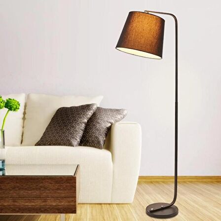 RİOLİGHT RETRO9 RUSTİK,VİNTAGE SİYAH METAL GÖVDE SİYAH HAREKETLİ KUMAŞ BAŞLIK LAMBADER KÖŞE LAMBASI