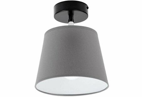 RİOLİGHT RETRO,RUSTİK,VİNTAGE GRİ KUMAŞ BAŞLIK 1XE27 DUYLU PLOFONYER TAVAN AVİZESİ