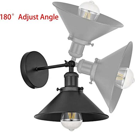 RİOLİGHT VİNTAGE,RUSTİK SİYAH MAFSALLI 1XE27 BANYO AYNA ÜSTÜ APLİK NOT:1ADET FİYATIDIR ÇAP:23CM