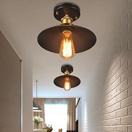 RIOLIGHT RETRO SİYAH TEKLİ PLOFONYER AVİZE ÇAP: 23CM