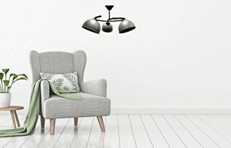 RİOLİGHT RETRO,RUSTİK,VİNTAGE SİYAH GÖVDE GRİ BAŞLIK 3XE27 DUYLU METAL SARKIT AVİZE