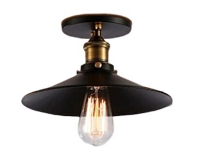 RIOLIGHT RETRO SİYAH TEKLİ PLOFONYER AVİZE ÇAP: 23CM