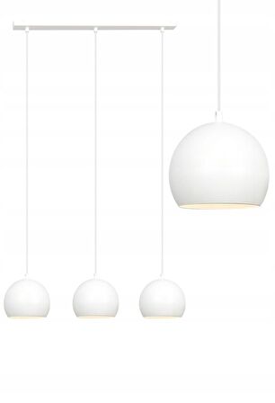 RİOLİGHT RETRO1,VİNTAGE1,RUSTİK1 BEYAZ 3XE27 DUYLU METAL MASA ÜSTÜ AVİZE GLOP ÇAPI:20CM UZUNLUK:60CM
