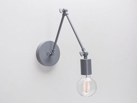RİOLİGHT RETRO,VİNTAGE,MODERN GRİ ÜÇ MAFSALLI 1XE27 DUYLU METAL DUVAR APLİK