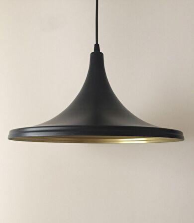 RIOLIGHT RETRO SİYAH İÇİ SARI METAL SARKIT ÇAP: 36CM