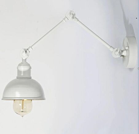 RİOLİGHT MODERN,VİNTAGE,RUSTİK BEYAZ 1XE27 DUYLU METAL HAREKETLİ BAŞLIK AKROBAT DUVAR APLİK