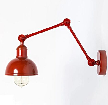 RİOLİGHT MODERN,VİNTAGE,RUSTİK BORDO 1XE27 DUYLU METAL HAREKETLİ BAŞLIK AKROBAT DUVAR APLİK