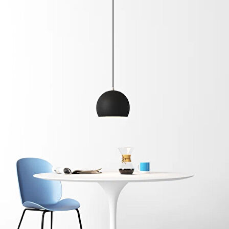 RİOLİGHT MODERN SİYAH CAFELER,ODA,MUTFAK,YATAK BAŞI İÇİN 1XE27 TEKLİ METAL SARKIT AVİZE ÇAP:20CM