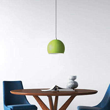 RİOLİGHT MODERN YEŞİL CAFELER,ODA,MUTFAK,YATAK BAŞI İÇİN 1XE27 TEKLİ METAL SARKIT AVİZE ÇAP:20CM