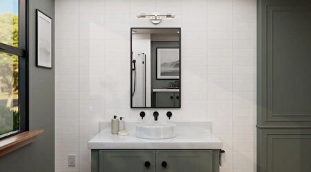 RİOLİGHT MODERN,VİNTAGE KROM 2XE27 DUYLU AYNA ÜSTÜ METAL DUVAR APLİK