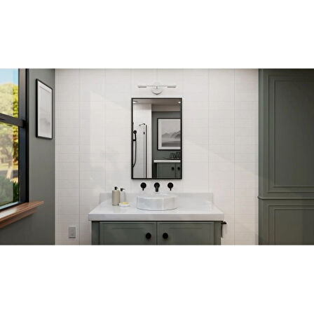 RİOLİGHT MODERN,VİNTAGE BEYAZ 2XE27 DUYLU AYNA ÜSTÜ METAL DUVAR APLİK
