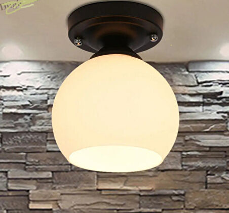 RİOLİGHT RETRO1,VİNTAGE1,RUSTİK1 1XE27 OPAL CAMLI PLOFONYER AVİZE CAM ÇAP:20CM