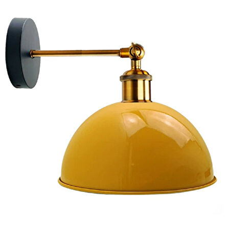 RİOLİGHT VİNTAGE,RETRO,RUSTİK AÇIK SARI 1XE27 ESKİTME DUYLU MASALLI TEKLİ DUVAR APLİK ŞAPKA ÇAP:23CM