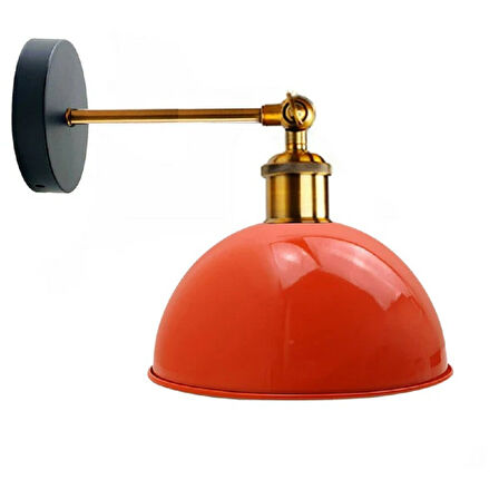RİOLİGHT VİNTAGE,RETRO,RUSTİK KIRMIZI 1XE27 ESKİTME DUYLU MASALLI TEKLİ DUVAR APLİK ŞAPKA ÇAP:23CM