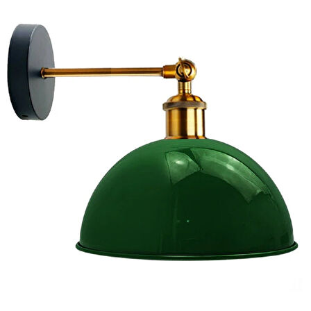 RİOLİGHT VİNTAGE,RETRO,RUSTİK YEŞİL 1XE27 ESKİTME DUYLU MASALLI TEKLİ DUVAR APLİK ŞAPKA ÇAP:23CM