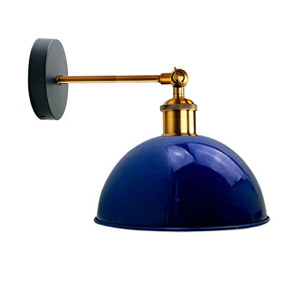 RİOLİGHT VİNTAGE,RETRO,RUSTİK LACİVERT 1XE27 ESKİTME DUYLU MASALLI TEKLİ DUVAR APLİK ŞAPKA ÇAP:23CM