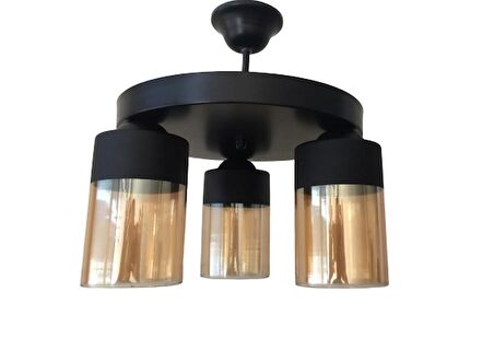 RIOLIGHT RETRO YUVARLAK ÜÇLÜ PLOFONYER AVİZE ÇAP:30CM