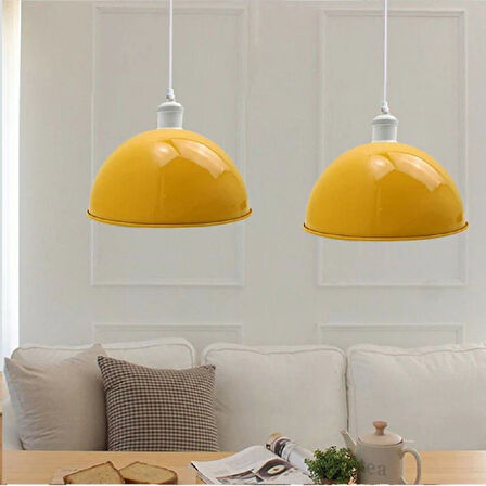 RİOLİGHT MODERN1,VİNTAGE1,RETRO1,RUSTİK1 SARI 1XE27 DUYLU METAL TEKLİ SARKIT AVİZE 