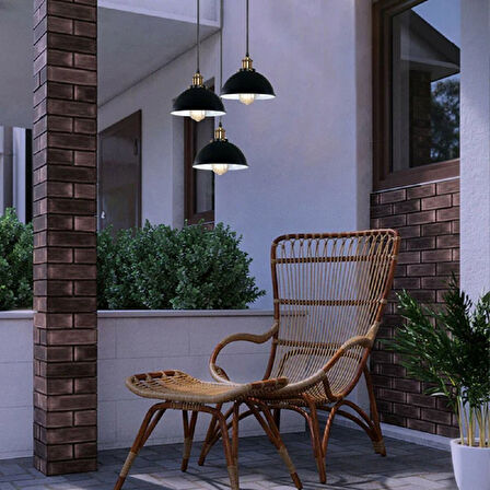 RİOLİGHT VİNTAGE1,RETRO1,RUSTİK1 3XE27 SİYAH METAL SARKIT AVİZE ŞAPKA ÇAP:23CM TABAN ÇAP:35CM