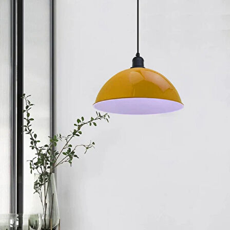 RİOLİGHT MODERN2,VİNTAGE2,RETRO1,RUSTİK2 SARI 1XE27 DUYLU METAL TEKLİ SARKIT AVİZE ÇAP:30CM