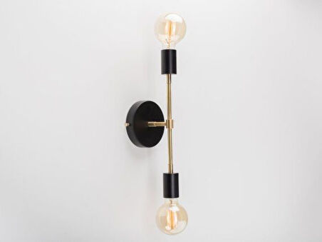 RİOLİGHT RETRO,VİNTAGE,RUSTİK SİYAH 2XE27 DUYLU METAL AYNA ÜSTÜ DUVAR APLİK