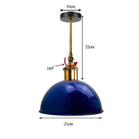 RİOLİGHT VİNTAGE2,RETRO2,RUSTİK2 LACİVERT 1XE27 ESKİTME MASALLI TEKLİ DUVAR APLİK ŞAPKA ÇAP:23CM