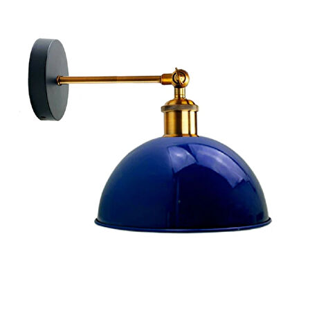 RİOLİGHT VİNTAGE,RETRO1,RUSTİK1 MAVİ 1XE27 ESKİTME1 DUYLU MASALLI TEKLİ DUVAR APLİK ŞAPKA ÇAP:23CM