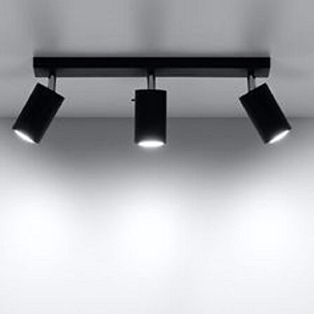 RİOLİGHT MODERN5 SİYAH MUTFAK,SALON,GİYİNME ODASI,CAFELER İÇİN GÜN İŞİĞI METAL 3LÜ SPOT(AMPUL DAHİL)