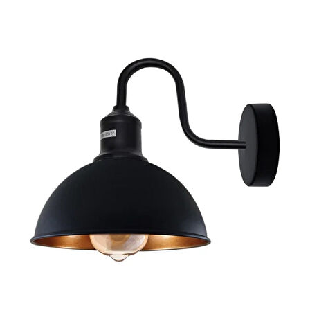 RİOLİGHT VİNTAGE,RUSTİK,RETRO SİYAH METAL OTEL,CAFE,ODAKLAR İÇİN DUVAR APLİK ŞAPKA ÇAPI:23CM