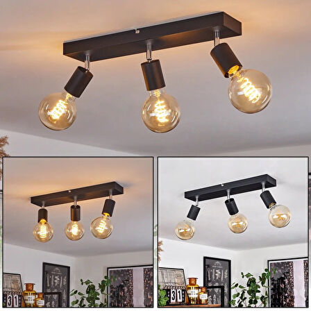 RİOLİGHT MODERN1 SİYAH1 3XE27 MAFSALLI HAREKETLİ BAŞLIK(GLOP AMPUL HARİÇ) METAL SPOT AVİZE