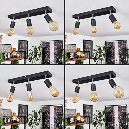 RİOLİGHT MODERN1 SİYAH1 3XE27 MAFSALLI HAREKETLİ BAŞLIK(GLOP AMPUL HARİÇ) METAL SPOT AVİZE