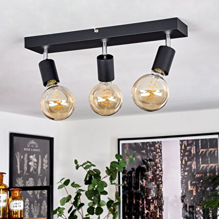 RİOLİGHT MODERN1 SİYAH1 3XE27 MAFSALLI HAREKETLİ BAŞLIK(GLOP AMPUL HARİÇ) METAL SPOT AVİZE