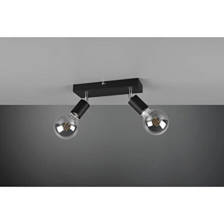 RİOLIGHT MODERN1 SİYAH1 2XE27 MAFSALLI HAREKETLİ1 BAŞLIK(GLOP AMPUL HARİÇ) METAL SPOT AVİZE