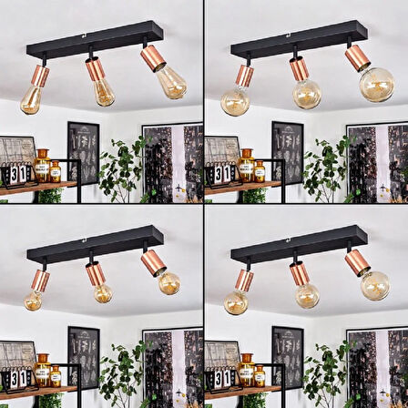 RİOLIGHT MODERN2 SİYAH2 3XE27 DUYLU MAFSALLI HAREKETLİ BAŞLIK(GLOP AMPUL HARİÇ) METAL SPOT AVİZE