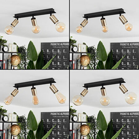 RİOLIGHT MODERN3 SİYAH3 3XE27 DUYLU3 MAFSALLI HAREKETLİ BAŞLIK(GLOP AMPUL HARİÇ) METAL SPOT AVİZE