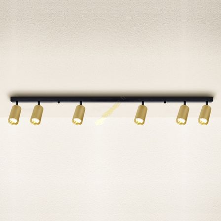 RİOLIGHT MODERN MAT GOLD HAREKETLİ BAŞLIK 6XGU10 LED SIRALI SPOT AVİZE(AMPÜL DAHİL)UZUNLUK:120CM