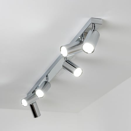 RİOLIGHT MODERN KROM HAREKETLİ BAŞLIK 6XGU10 LED SPOT AVİZE(AMPUL DAHİL)UZUNLUK:120CM